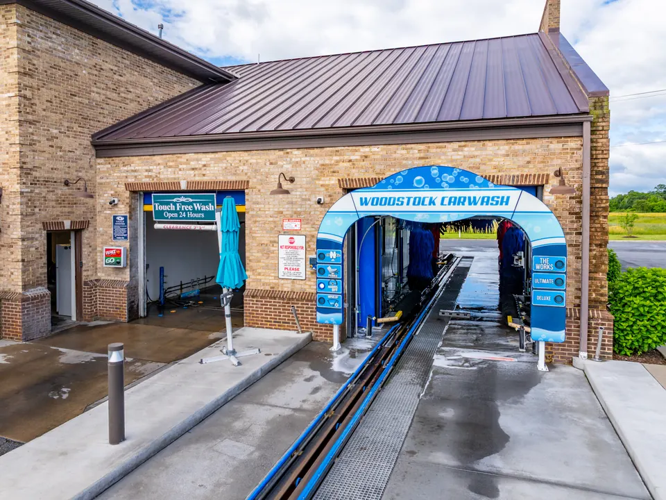 Express wash tunnel with its brushes at Woodstock Car Wash